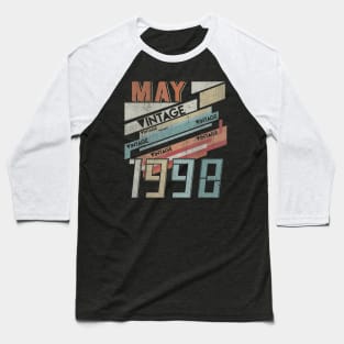 Born In MAY 1998 220th Years Old Retro Vintage Birthday Baseball T-Shirt